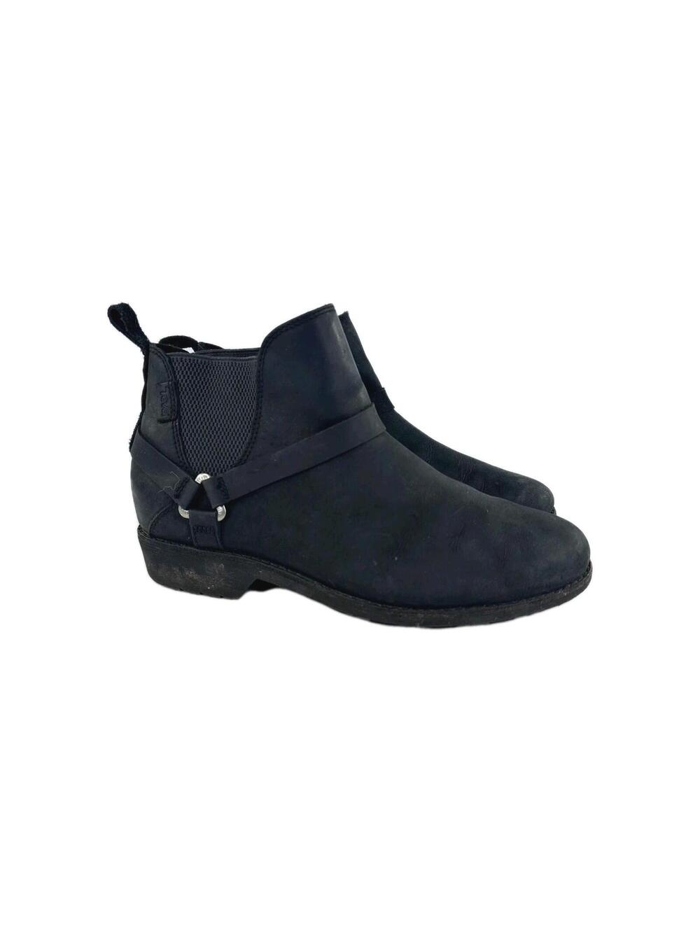 Teva De La Vina Dos Chelsea Ankle Boot US 8.5 Black Leather Harness Booties